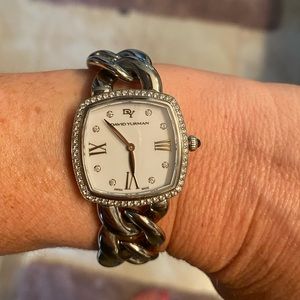 Albion 23 Mm stainless steel watch w/ diamonds